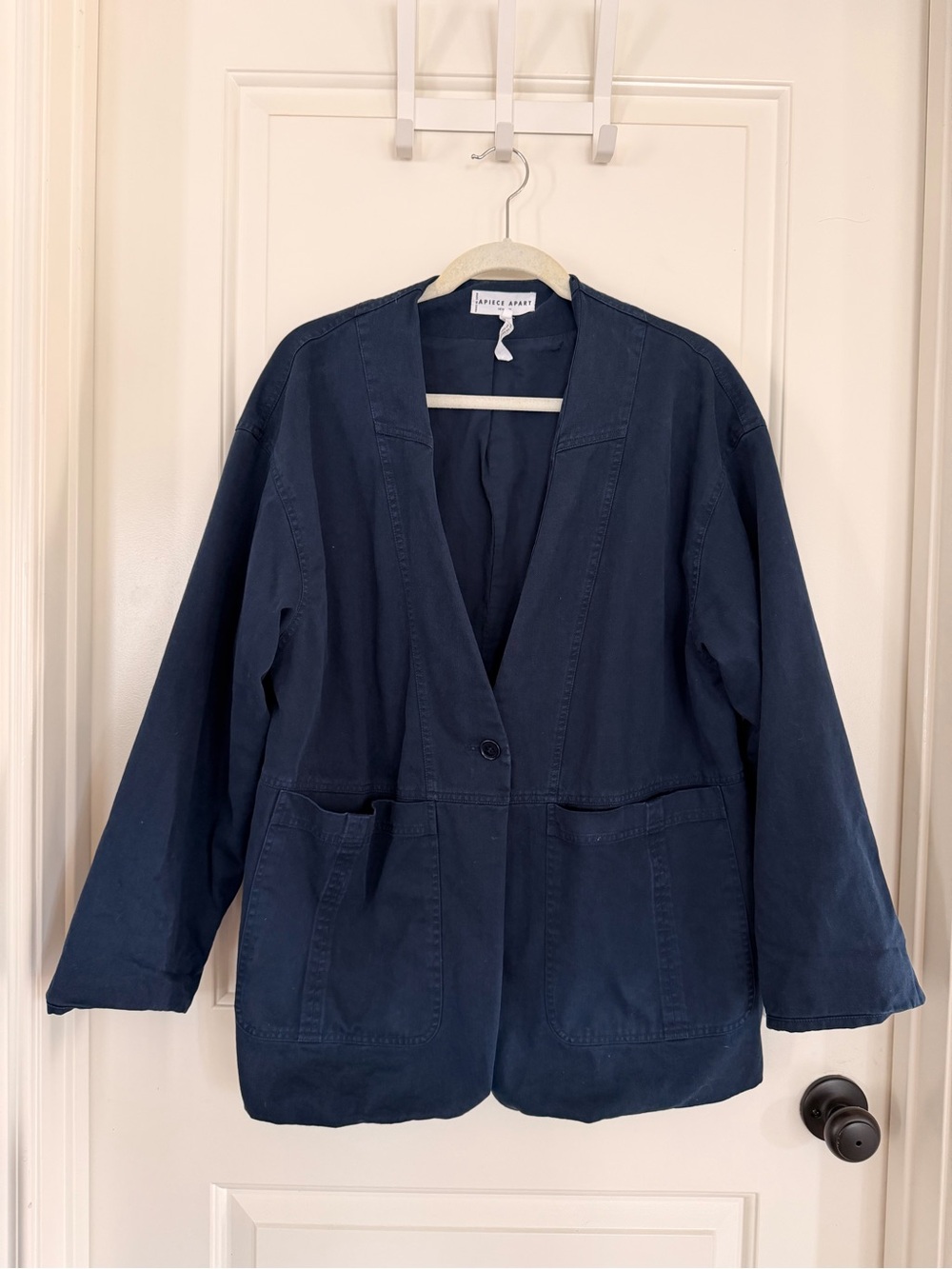 APIECE APART Navy Cotton Utility Blazer Jacket Medium M